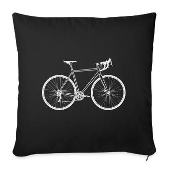 Retro Road Bike Silhouette – Minimal Bike Art - Sofa pillowcase 17,3'' x 17,3'' (45 x 45 cm) - black - Front