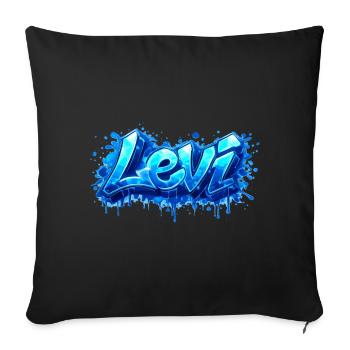 LEVI GRAFFITI NAME FOR PERFECT GIFT PRINTABLE - Sofa pillowcase 17,3'' x 17,3'' (45 x 45 cm) - black - Front