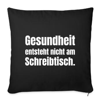 Health outside the desk - Sofa pillowcase 17,3'' x 17,3'' (45 x 45 cm) - black - Front