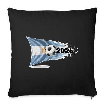 Argentina 2026 Soccer Banner | Albiceleste Flag - Sofa pillowcase 17,3'' x 17,3'' (45 x 45 cm) - black - Front