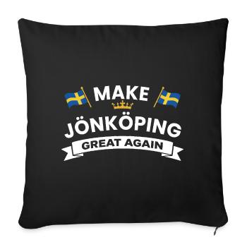 Jönköping City Crest Flag - Sofa pillowcase 17,3'' x 17,3'' (45 x 45 cm) - black - Front