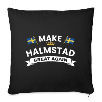 Halmstad City Pride Flags - Sofa pillowcase 17,3'' x 17,3'' (45 x 45 cm) - black - Front