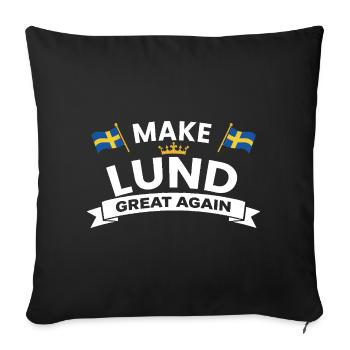 Lund City Pride Crest - Sofa pillowcase 17,3'' x 17,3'' (45 x 45 cm) - black - Front
