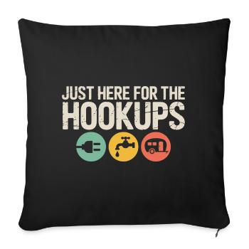 Hookups Trio: Plug, Tap, Camper - Sofa pillowcase 17,3'' x 17,3'' (45 x 45 cm) - black - Front
