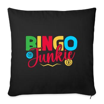 Bingo Game Bingo Junkie Bingo - Sofa pillowcase 17,3'' x 17,3'' (45 x 45 cm) - black - Front