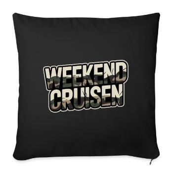 Weekend Cruising for Car and Tuning Fans - Sofa pillowcase 17,3'' x 17,3'' (45 x 45 cm) - black - Front