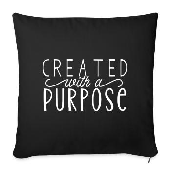 Created With A Purpose - Sofakissenbezug 45 x 45 cm - Schwarz - Vorne