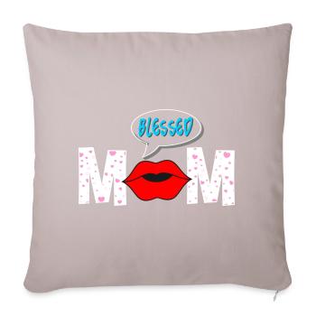 T-shirt esthétique Proud Mom Lips - Housse de coussin décorative 45 x 45 cm - taupe clair - Devant