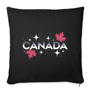 T-shirt Canada Feuille d’érable - Chemise de voyage Canada - Housse de coussin décorative 45 x 45 cm - noir - Devant