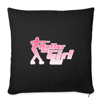 Neon Roller Girl Silhouette - Sofa pillowcase 17,3'' x 17,3'' (45 x 45 cm) - black - Front