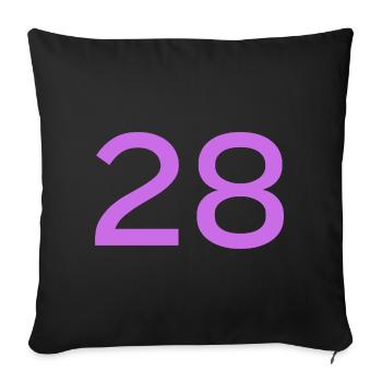 28 - Sofa pillowcase 17,3'' x 17,3'' (45 x 45 cm) - black - Front