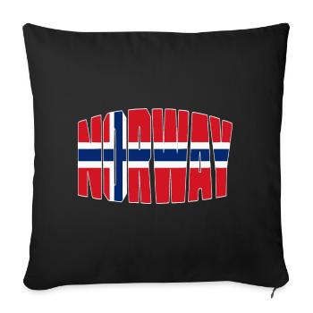 Norway Football Shirt, Nordic Fan Design - Sofa pillowcase 17,3'' x 17,3'' (45 x 45 cm) - black - Front