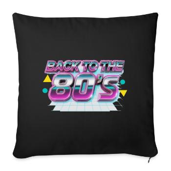 Retour au Neon Retro des années 80 - Housse de coussin décorative 45 x 45 cm - noir - Devant