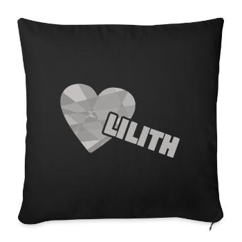 Lilith du Cœur - Housse de coussin décorative 45 x 45 cm - noir - Devant