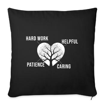Social Worker Quote Hard Worker Social Work - Sofakissenbezug 45 x 45 cm - Schwarz - Vorne