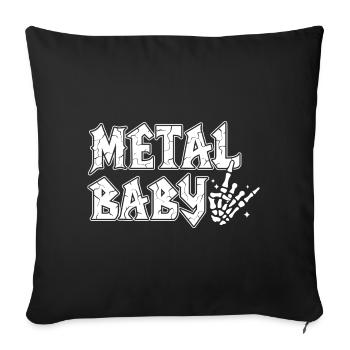 Metal Baby Bébé Rock Heavy Metal Cadeau - Housse de coussin décorative 45 x 45 cm - noir - Devant