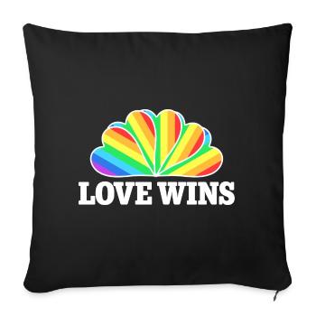 Love Wins - Rainbow Statement Design - Housse de coussin décorative 45 x 45 cm - noir - Devant