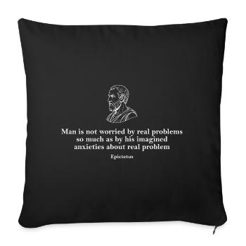 Epictetus Imagined Anxiety - Sofa pillowcase 17,3'' x 17,3'' (45 x 45 cm) - black - Front