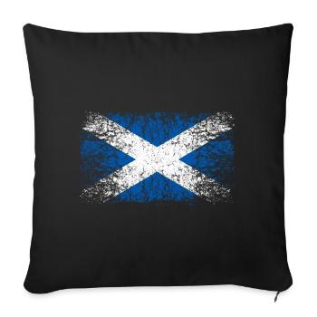 Ecosse 002 dessins ronds - Housse de coussin décorative 45 x 45 cm - noir - Devant