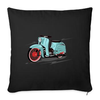Simson Schwalbe mint, peppermint - Sofakissenbezug 45 x 45 cm - Schwarz - Vorne