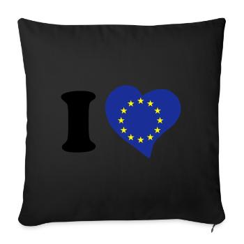 I love EU - Sofa pillowcase 17,3'' x 17,3'' (45 x 45 cm) - black - Front