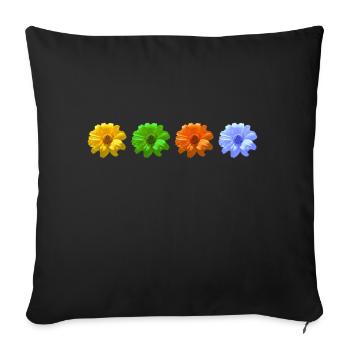 blumen flowers pflanzen plants garten garden2 - Sofakissenbezug 45 x 45 cm - Schwarz - Vorne