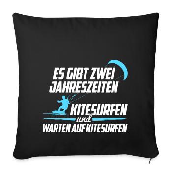 Kitesurfen Jahreszeiten - Sofakissenbezug 45 x 45 cm - Schwarz - Vorne