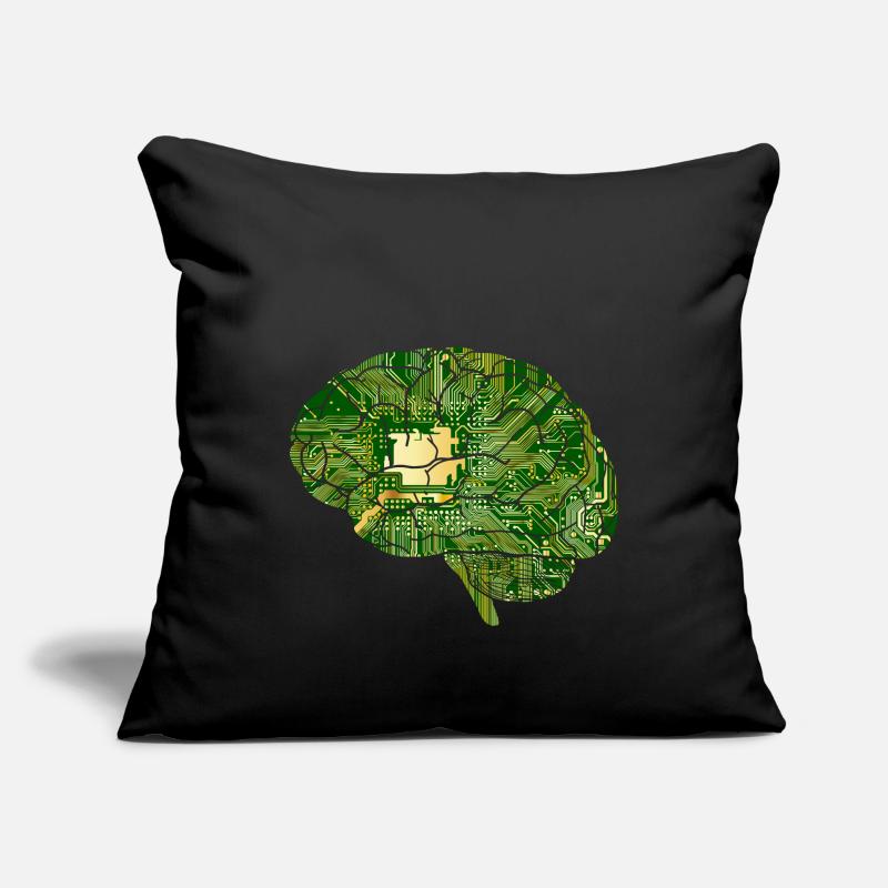 Brain circuitry, electronics Sofa pillowcase 17,3'' x 17,3'' (45 x 45 cm)