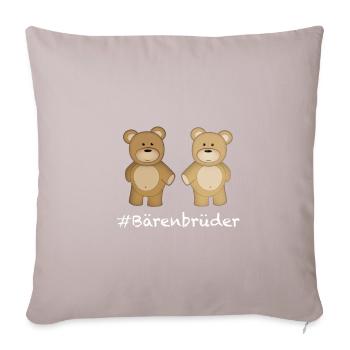 Ours frères, deux pour l'éternité. - Housse de coussin décorative 45 x 45 cm - taupe clair - Devant