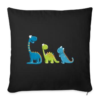 Funny Dinosaur Species I Dino Kids Gift - Sofa pillowcase 17,3'' x 17,3'' (45 x 45 cm) - black - Front