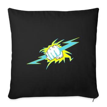 Zeus hand. Thunder gift - Sofa pillowcase 17,3'' x 17,3'' (45 x 45 cm) - black - Front