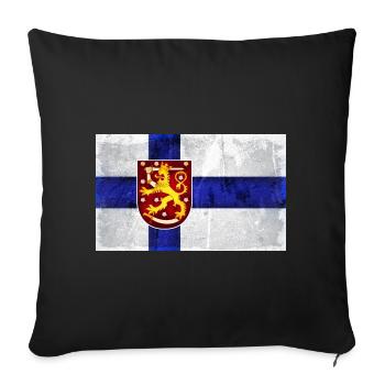Drapeau de la Finlande Lion - Housse de coussin décorative 45 x 45 cm - noir - Devant