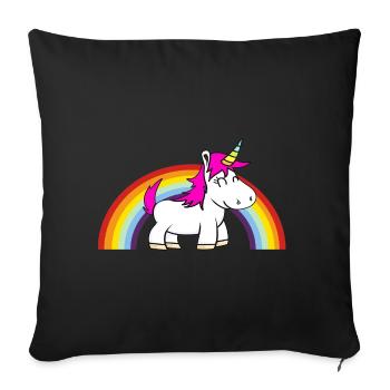 Einhor Rainbow Unicorn Rainbow - Housse de coussin décorative 45 x 45 cm - noir - Devant