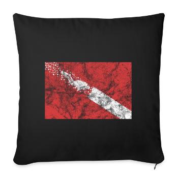 Diver flag underwater diving gift - Sofa pillowcase 17,3'' x 17,3'' (45 x 45 cm) - black - Front