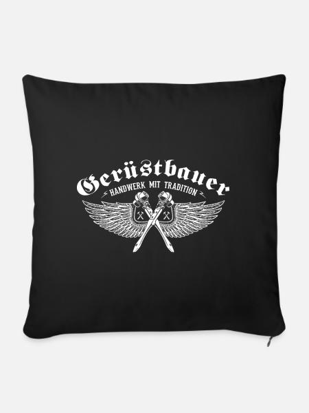 Gerüstbauer Shirt bedruckt in top Markenqualität - Sofakissenbezug 45 x 45 cm - Schwarz