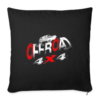 Offroad vehicle 4x4 - Sofa pillowcase 17,3'' x 17,3'' (45 x 45 cm) - black - Front