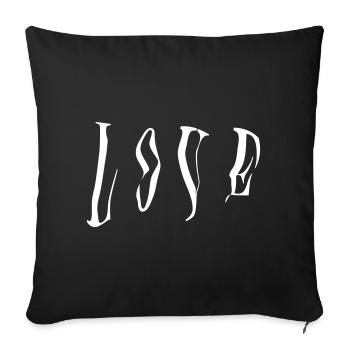 Love - Sofa pillowcase 17,3'' x 17,3'' (45 x 45 cm) - black - Front