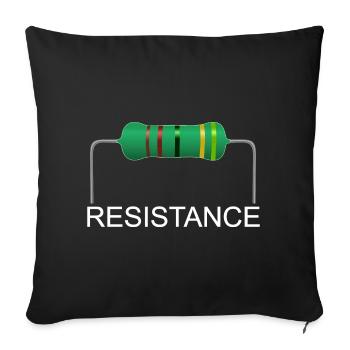 Resistance, 33 ohms, resistance, electrical engineering - Sofa pillowcase 17,3'' x 17,3'' (45 x 45 cm) - black - Front