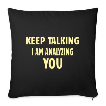 Cadeau étudiant psychologue psychologue - Housse de coussin décorative 45 x 45 cm - noir - Devant