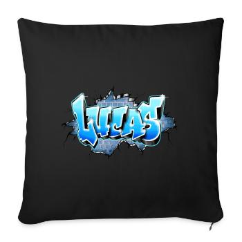 Lucas Graffiti Name - Sofa pillowcase 17,3'' x 17,3'' (45 x 45 cm) - black - Front