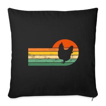 Chicken chickens - Sofa pillowcase 17,3'' x 17,3'' (45 x 45 cm) - black - Front