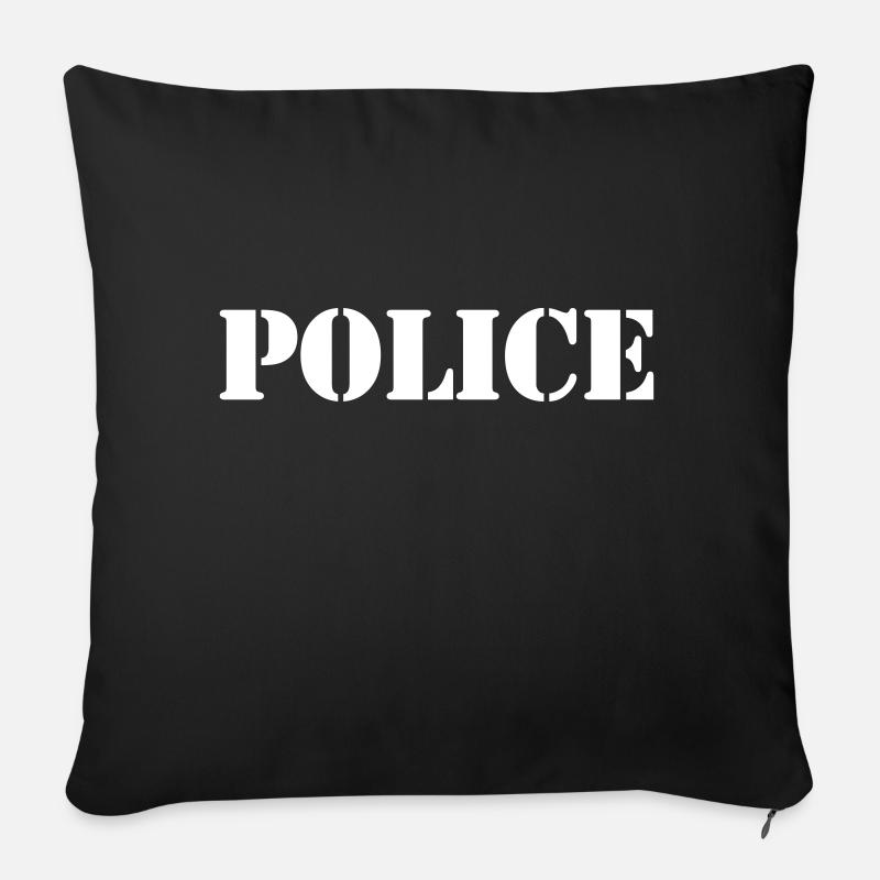 Police militaire - Housse de coussin décorative 45 x 45 cm - noir