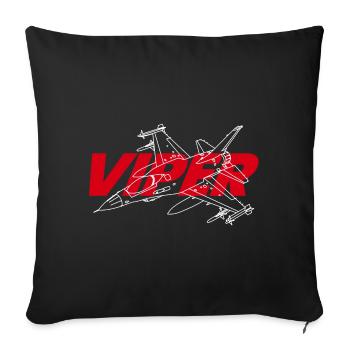 Chasseur à réaction F-16 Viper / Fighting Falcon / F16 - Housse de coussin décorative 45 x 45 cm - noir - Devant