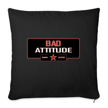 DFTS018 bad attitude - Sofa pillowcase 17,3'' x 17,3'' (45 x 45 cm) - black - Front