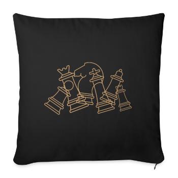 Chess - Sofa pillowcase 17,3'' x 17,3'' (45 x 45 cm) - black - Front