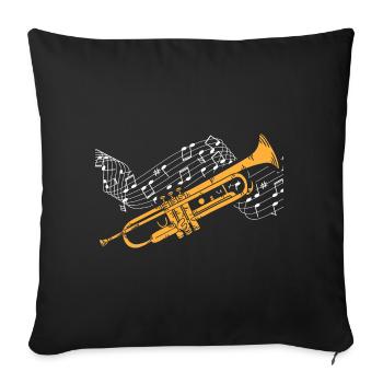 trumpet - Sofa pillowcase 17,3'' x 17,3'' (45 x 45 cm) - black - Front