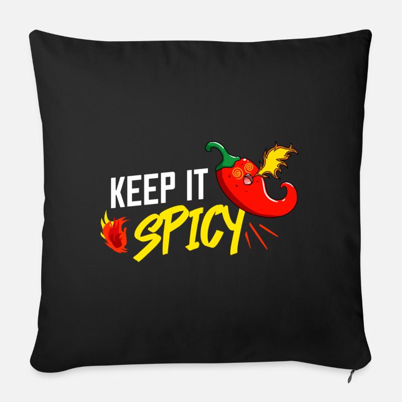 Scharfer Chili Jalapeno Habanero Pfeffer - Sofakissenbezug 45 x 45 cm - Schwarz