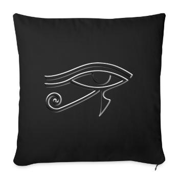 Oeil d’Horus (Oeil de Horus) Symbole Blanc Effet 3D - Housse de coussin décorative 45 x 45 cm - noir - Devant