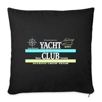 Yacht Club Vintage Collage - Housse de coussin décorative 45 x 45 cm - noir - Devant