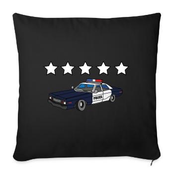 5 Sterne Polizeiauto GTA Gesucht - Sofakissenbezug 45 x 45 cm - Schwarz - Vorne